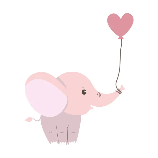 외따로 떨어진 귀여운 코끼리 만화 벡터 디자인 — 스톡 벡터