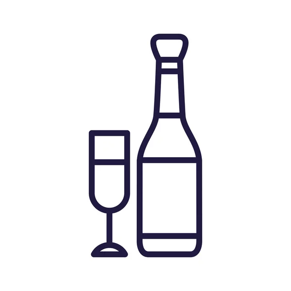 Isolated champagne bottle and cup vector design — 스톡 벡터