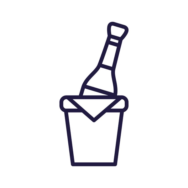 Isolated champagne bottle inside box vector design — 스톡 벡터