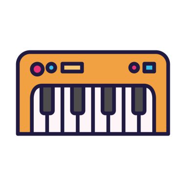 İzole piyano enstrümanı vektör tasarımı