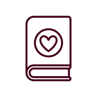 İzole eğitim kitabı ve kalp vektör tasarımı