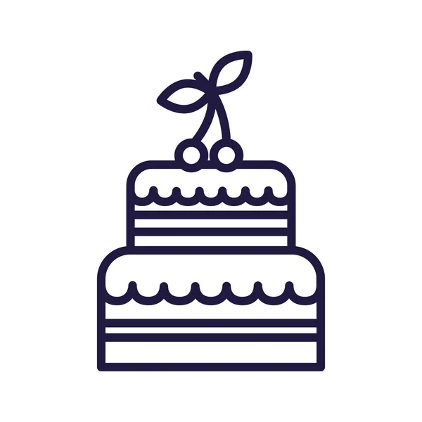 孤立した幸せな誕生日甘いケーキベクトルデザイン — ストックベクタ