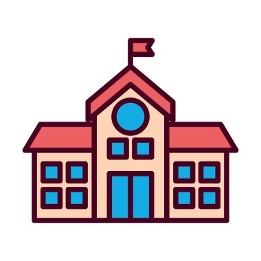 İzole okul binası vektör tasarımı