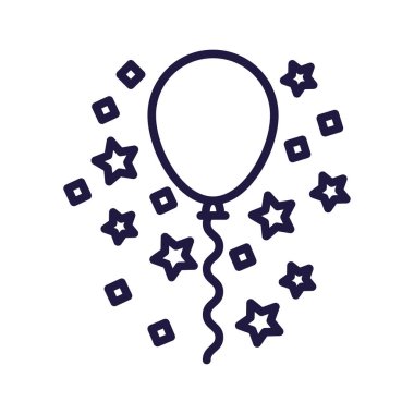 Parti ve kutlama balonu konfeti vektör tasarımlı