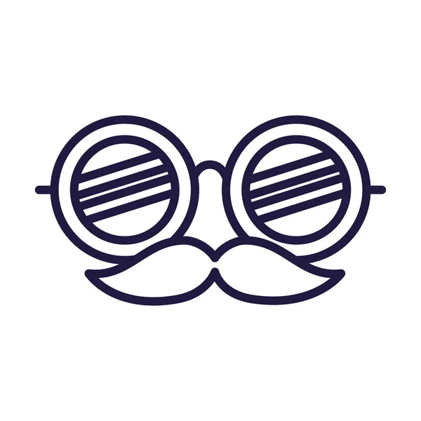 Ізольовані партійні окуляри з маскою вуса Векторний дизайн — стоковий вектор