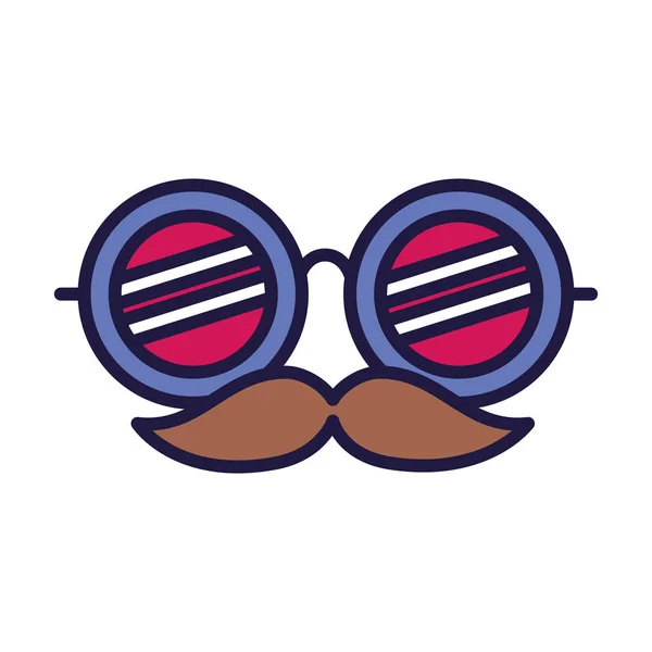 Lunettes de fête isolées avec design vectoriel masque moustache — Image vectorielle