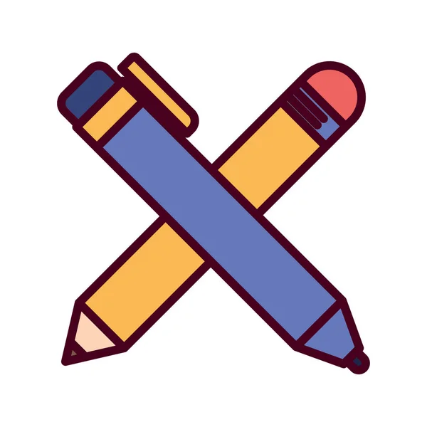 孤立铅笔和钢笔工具矢量设计 — 图库矢量图片