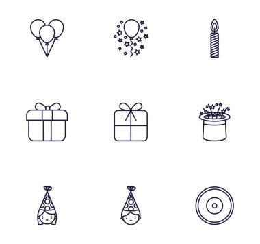 İzole edilmiş parti simgesi vektör tasarımı