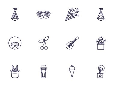 İzole edilmiş parti simgesi vektör tasarımı