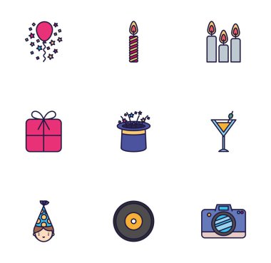 İzole edilmiş parti simgesi vektör tasarımı