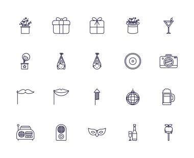 İzole edilmiş parti simgesi vektör tasarımı