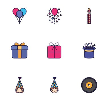 İzole edilmiş parti simgesi vektör tasarımı