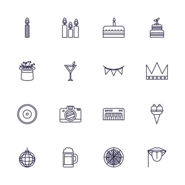 İzole edilmiş parti simgesi vektör tasarımı