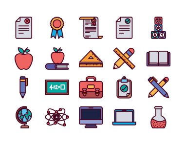 İzole okul simgesi vektör dizaynı