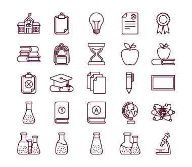 İzole okul simgesi vektör dizaynı