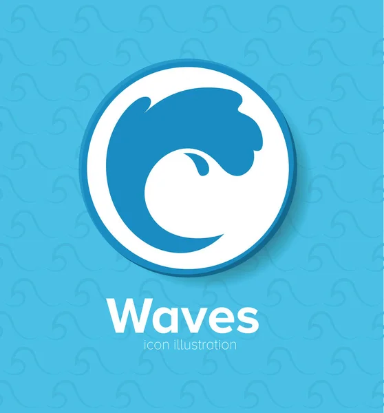 Icono de onda azul dentro del diseño del vector círculo — Archivo Imágenes Vectoriales