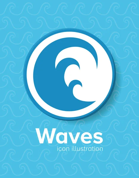 Icono de onda azul dentro del diseño del vector círculo — Archivo Imágenes Vectoriales