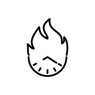 Alev vektör tasarımı içinde izole edilmiş saat aracı