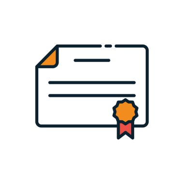 İzole mezuniyet diploması ve mühür vektör tasarımı