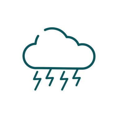 İzole edilmiş bulut şekli ve gök gürültüsü vektör tasarımı