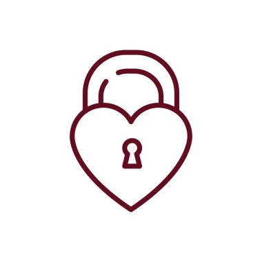 İzole edilmiş kalp asma kilit vektör tasarımı