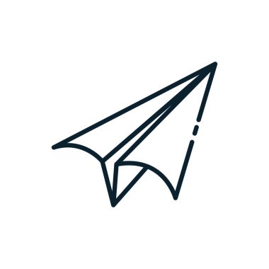 İzole edilmiş origami kağıt uçak vektör tasarımı