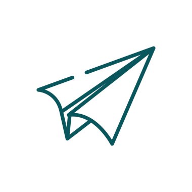 İzole edilmiş origami kağıt uçak vektör tasarımı