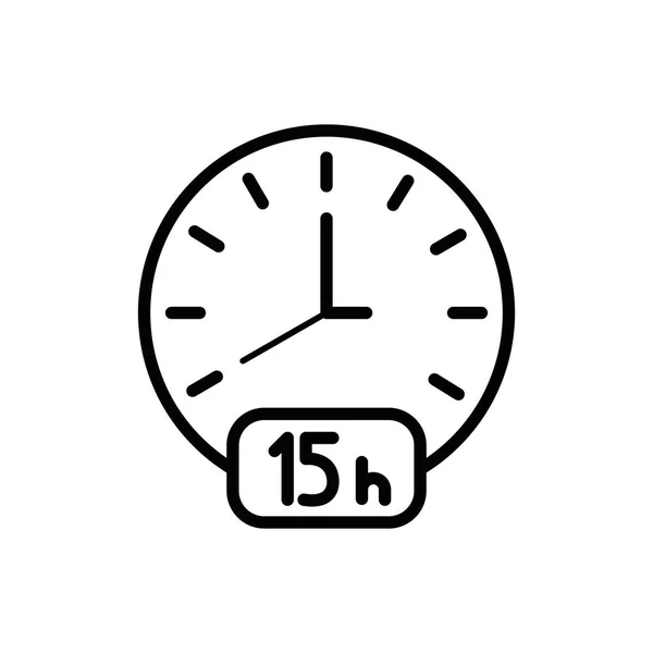 Instrumento de reloj aislado y diseño vectorial de 15 horas — Archivo Imágenes Vectoriales