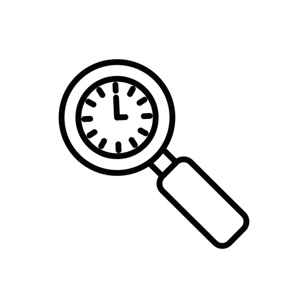 Isolated clock instrument inside lupe vector design — 스톡 벡터