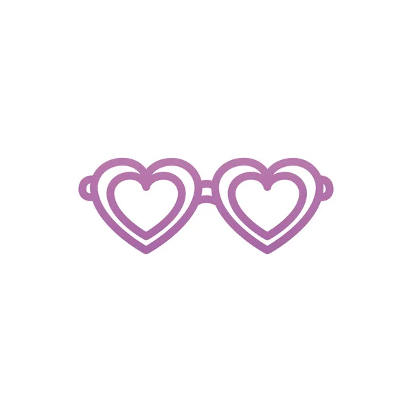 Partido aislado corazones gafas diseño vectorial — Archivo Imágenes Vectoriales