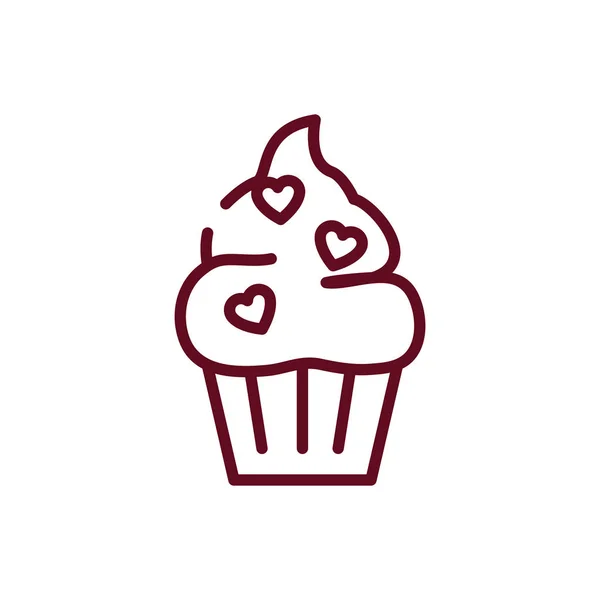 Geïsoleerde cupcake dessert vector ontwerp — Stockvector