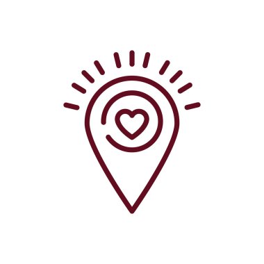 GPS işaretli vektör tasarımı içinde izole kalp