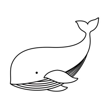 Şirin balina çizgi film vektör tasarımı