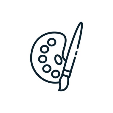 İzole boya paleti ve fırça vektör tasarımı