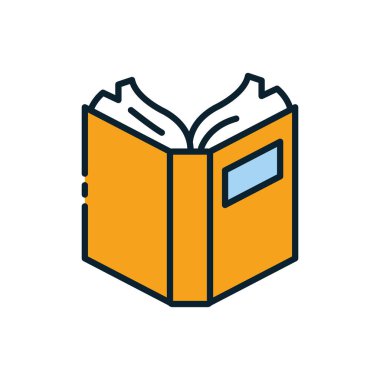 İzole eğitim açık kitap vektör tasarımı