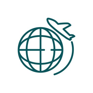 İzole edilmiş uçak ve küresel küre vektör tasarımı