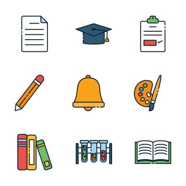 İzole okul simgesi vektör dizaynı