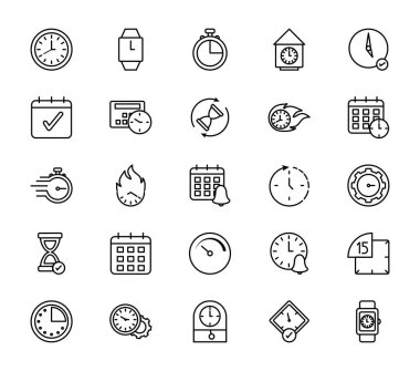 İzole edilmiş saat enstrüman enstrümanları simge ayarlı vektör tasarımı