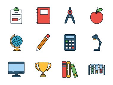 İzole okul simgesi vektör dizaynı