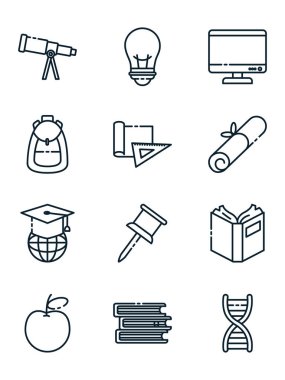 İzole okul simgesi vektör dizaynı