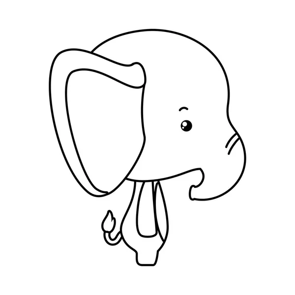 Söt elefant tecknad vektor design — Stock vektor