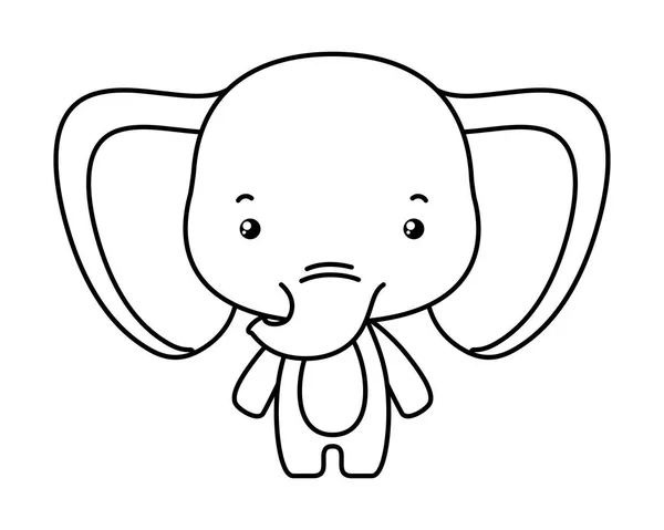 Conception vectorielle de dessin animé éléphant mignon — Image vectorielle