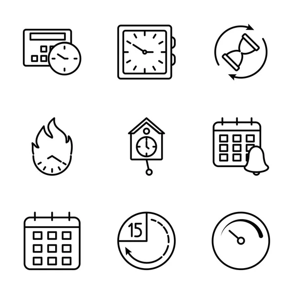 Isolated clocks instruments icon set vector design — 스톡 벡터