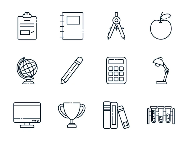 Geïsoleerde school pictogram set vector ontwerp — Stockvector