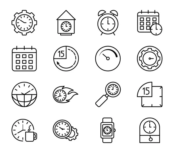 Isolated clocks instruments icon set vector design — ストックベクタ