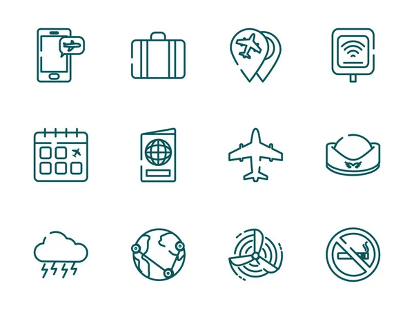 Isolated travel and airport icon set vector design — 스톡 벡터