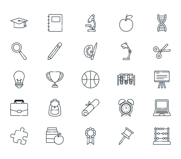 Geïsoleerde school pictogram set vector ontwerp — Stockvector