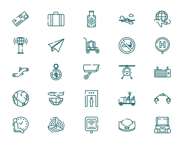 Geïsoleerde reis-en luchthaven pictogram set vector ontwerp — Stockvector