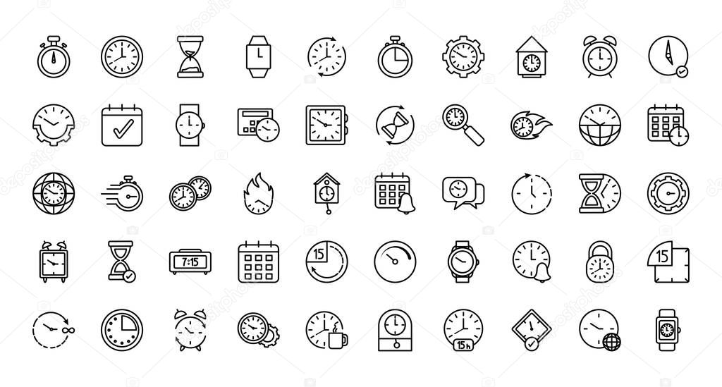 Isolated clocks instruments icon set vector design