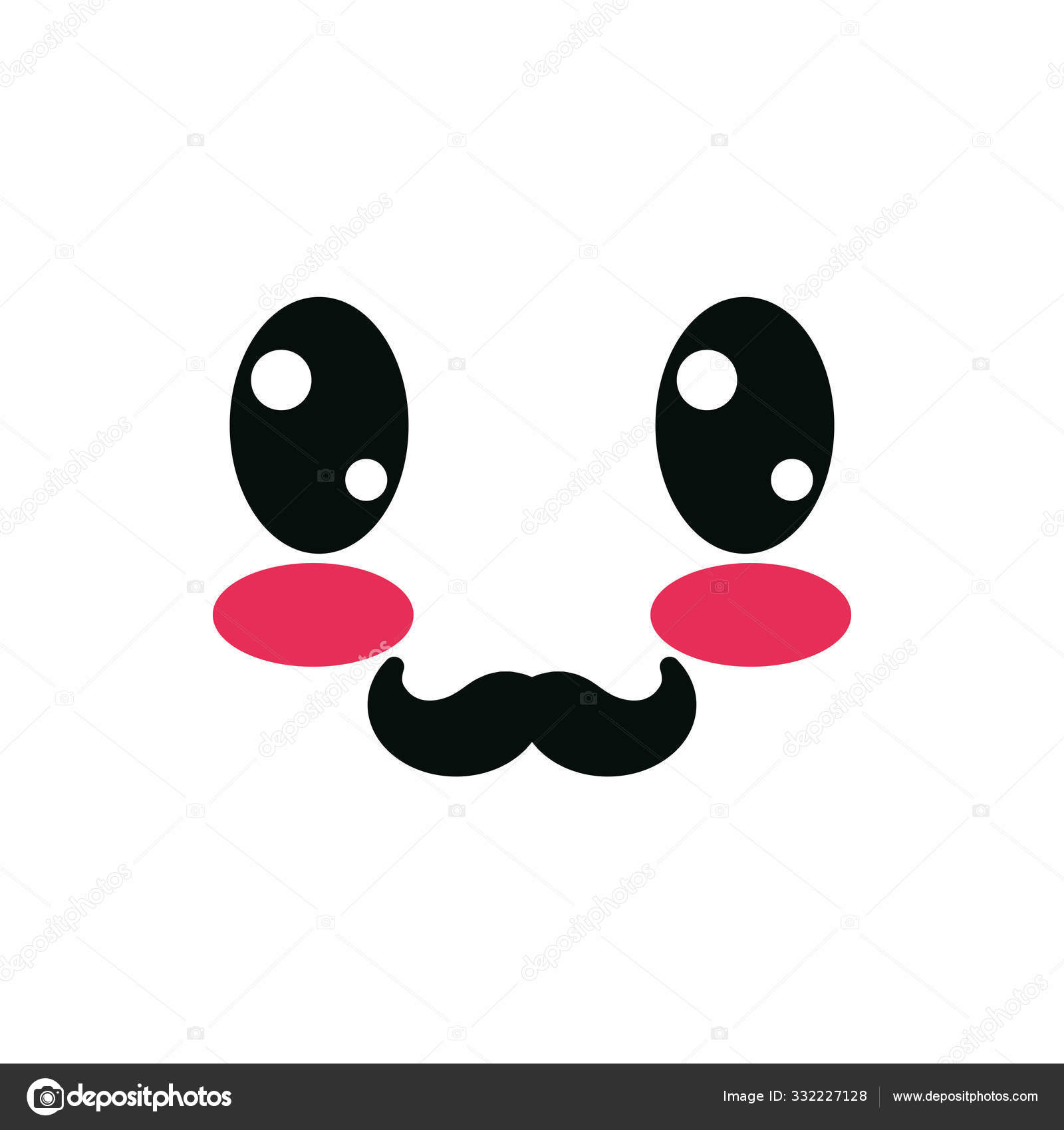 Feliz Rosto Desenho Animado, Kawaii Expressão Personagem Bonito Engraçado E  Emoticon Tema Ilustração Vetorial Royalty Free SVG, Cliparts, Vetores, e  Ilustrações Stock. Image 137748091